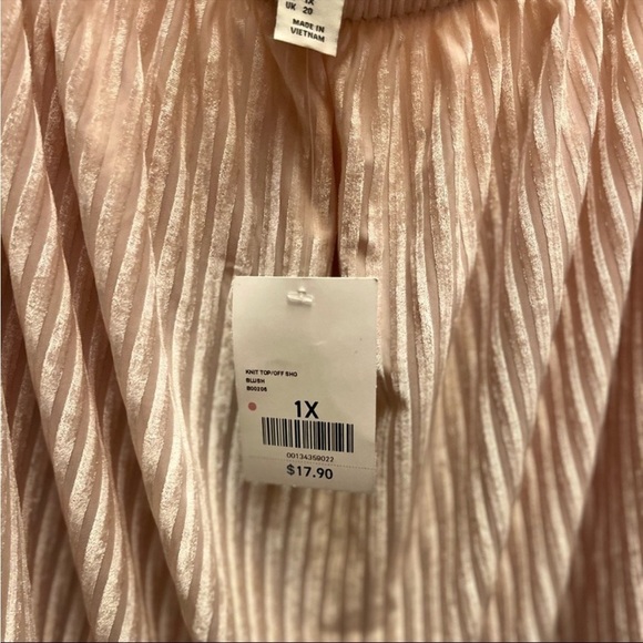 Forever 21 Light Pink Stripe Off-Shoulder Top - Picture 3 of 4